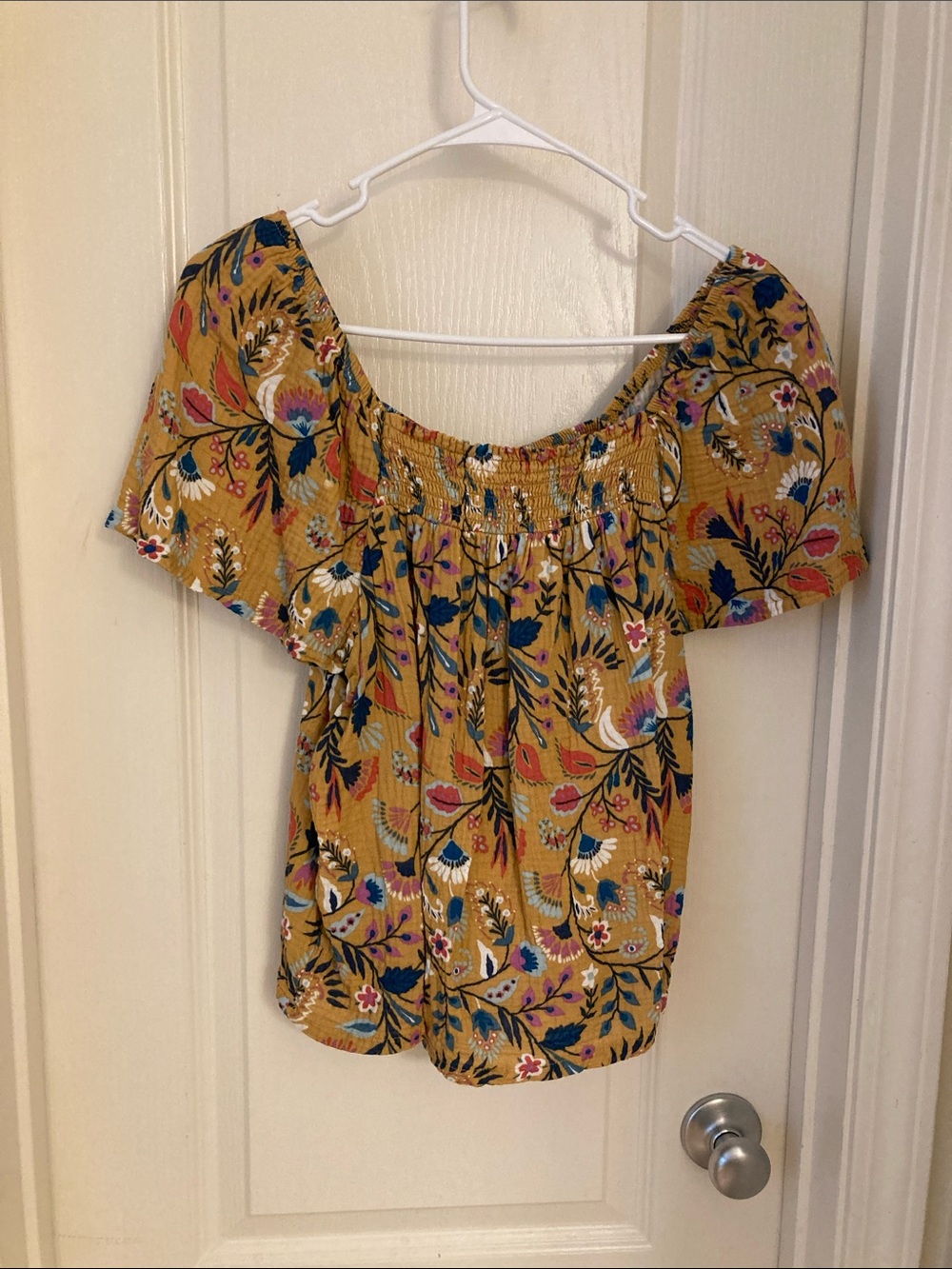 Mustard Floral Women's Top